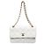 Chanel White Medium Lambskin Wild Stitch Single Flap Blanc