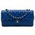 Chanel Blue Classic Caviar East West Single Flap Blau