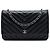 Portafoglio Chanel Black CC Chevron Lambskin Wallet On Chain Nero