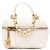 Estojo de Maquilhagem Chanel White Mini CC Quilted Caviar Chain Zip Around Vanity Case Branco Cru