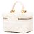 Estojo de Maquilhagem Chanel White Mini CC Quilted Caviar Chain Zip Around Vanity Case Branco Cru - vista 2