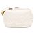 Estojo de Maquilhagem Chanel White Mini CC Quilted Caviar Chain Zip Around Vanity Case Branco Cru - vista 3