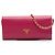 Portefeuille à chaîne Prada en Saffiano rose