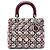 Dior Red Medium Tweed Cannage Lady Dior Vermelho Bordeaux