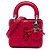 Dior Mini Lady Dior 8 Crystal aus rotem Lammleder Cannage