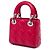 Dior Mini Lady Dior 8 Crystal aus rotem Lammleder Cannage - Ansicht 2