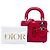 Dior Mini Lady Dior 8 Crystal aus rotem Lammleder Cannage - Ansicht 6