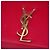 Autre Marque Clutch Saint Laurent Red Grain de Poudre Monogram Cassandre Roja - vista 5