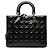 Dior Black Large Patent Cannage Lady Dior Negro