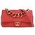 Chanel Red Small Lambskin Elegant Chain Single Flap Rouge