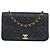 Chanel Black CC Quilted Lambskin Turnlock Full Single Flap Nero