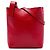 LOEWE Bandolera asimétrica Anagram de piel granulada roja
