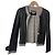 Chaqueta de cuero negro acolchada D&G Dolce & Gabbana con detalles de cadena Gris