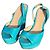 Medusa Sandali con zeppa Versace in pelle blu
