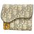 Christian Dior Tri-fold Portemonnaie aus grauem Canvas Braun