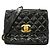 Chanel Matelassé Schultertasche mit Kette Schwarz