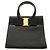 Borsa in pelle Gancini Salvatore Ferragamo Nero