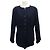 VINTAGE CHANEL JACKET CC LOGO BUTTONHOLE 40 M WOOL NAVY BLUE COAT