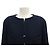 VINTAGE CHANEL JACKET CC LOGO BUTTONHOLE 40 M WOOL NAVY BLUE COAT - view 2