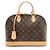 Bolso Satchel Alma PM de lona Monogram Louis Vuitton Castaño