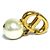 Pendientes de clip Christian Dior CD Navy Blanco