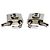 Boucles d'oreilles Lock Metal Balenciaga Limited Doré Métallisé - vue 3