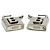 Boucles d'oreilles Lock Metal Balenciaga Limited Doré Métallisé - vue 4
