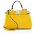 Fendi Peekaboo Micro Schultertasche aus Nappa-Leder Gelb