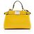 Fendi Peekaboo Micro Schultertasche aus Nappa-Leder Gelb - Ansicht 3