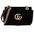 Gucci GG Marmont Small Flap Bag aus gestepptem Samt Schwarz