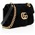 Gucci GG Marmont Small Flap Bag aus gestepptem Samt Schwarz - Ansicht 2