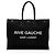 Autre Marque Saint Laurent Rive Gauche Großer Tote aus Canvas und Kalbsleder Schwarz