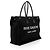 Autre Marque Saint Laurent Rive Gauche Großer Tote aus Canvas und Kalbsleder Schwarz - Ansicht 2
