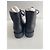 Chanel Blue Leather Lace-Up Boots with CC Logo Black Dark blue - view 2
