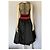 Abito Carolina Herrera in pizzo nero, raso e piume Rosso - vista 6