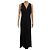 Valentino Vestido Largo de Seda Negro