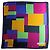 Foulard in seta Yves Saint Laurent Geometrico Nero Rosa Blu Verde Porpora Giallo