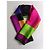 Foulard in seta Yves Saint Laurent Geometrico Nero Rosa Blu Verde Porpora Giallo - vista 2