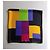 Foulard in seta Yves Saint Laurent Geometrico Nero Rosa Blu Verde Porpora Giallo - vista 3