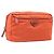 PRADA Pouch Nylon Orange Silver Auth 207441A Silvery