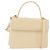 Valentino Schultertasche Leder 2way Ivory Gold Tone Auth 207681A Roh