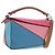 Bolsa de mão LOEWE Puzzle Bag Small em couro 2 vias multicolorida prata autêntica 206398SAM Multicor