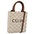 Céline CELINE Triomphe Mini Vertical Cabas Hand Bag PVC 2way White Gold Auth 207623V Weiß Golden