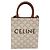 Céline CELINE Triomphe Mini Vertical Cabas Hand Bag PVC 2way White Gold Auth 207623V Weiß Golden - Ansicht 13