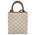 Céline CELINE Triomphe Mini Vertical Cabas Hand Bag PVC 2way White Gold Auth 207623V Weiß Golden - Ansicht 2