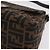 Borsa a Tracolla FENDI Zucca Canvas Mamma Baguette Nero Argento Auth BA16204V - vista 17