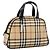 BURBERRY Nova Check Handtasche PVC Beige Silver Auth 205260A Silber