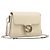 GUCCI Interlocking G Chain Schultertasche aus Leder Weiß Gold 607720 Auth 207449V Golden