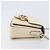 GUCCI Interlocking G Chain Schultertasche aus Leder Weiß Gold 607720 Auth 207449V Golden - Ansicht 3