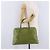 PRADA Handtasche Saffiano Leder Green Gold Auth 207400V Golden Grün - Ansicht 35